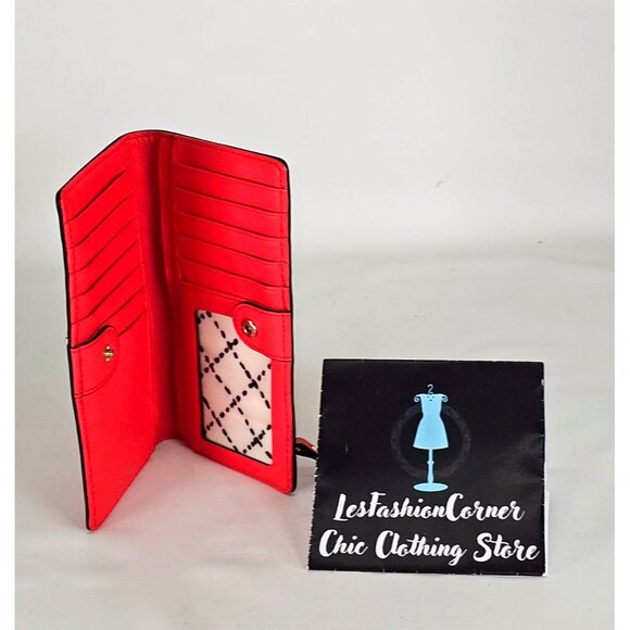 Kate Spade Women's Geranium Saffiano Leather Wallet Newbury Lane Stacy 292 - Picture 5 of 12